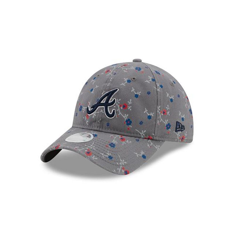 MLB Atlanta Braves Womens Blossom 9Twenty Adjustable (LNV0334) - Grey New Era Caps